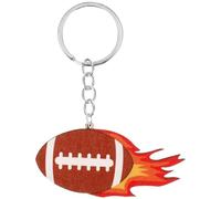 Theaque Rugby-Schlüsselanhänger, Rugby-Schlüsselanhänger, Dekoration, Flamme, Rugby-Form, Geldbörse, hängende Dekoration, weiß, 9.00X6.80X0.50CM