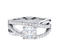 THELANDA Verlobungsring für Damen, 1 Karat echter Moissanit oder simulierter Diamant, gedreht, überkreuzt, unendlicher Unendlichkeitsring, Metall Sterling Silber Metall: Aus Sterlingsilber Moissanit