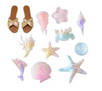 Theme Shoe Charms - Sea Style Clog Decorations | 10-Piece Resin Ornam