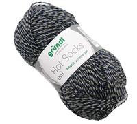 theofeel Gründl Hot Socks Farbe 27 blau grau Weiss Mouline 50g Sockenwolle meliert, Wolle zum Socken Stricken