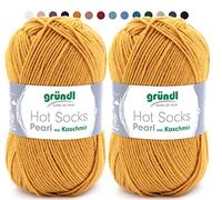 theofeel Set | 2x50g Merino Sockenwolle mit Kaschmir | Gründl Hot Socks Pearl 13 | Strumpfwolle mit Kaschmirwolle | Cashmere Sockengarn zum Stricken oder Häkeln