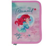 Theonoi Kinder Federmäppchen Federtasche Federmappe Mäppchen Etui 2 Fach Doppeldecker Schüleretui Stifteetui gefüllt Federpenal Schulzubehör Einschulung Mädchen (Mermaid Meerjungfrau)