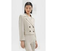 Theory Double-breasted Crop Trench In Admiral Crepe Pumice Größe: L | Blazer Outlet | Damen