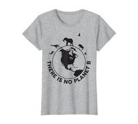 There is No Planet B Save Animals T-Shirt T-Shirt, Damen, Grau Meliert, 3XL