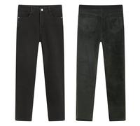 Thermo Jeans Damen Winter Gefüttert Thermojeans High Waist Jeanshose Weit Lang Push Up Jeans Schwarz Stretch Thermojeans Fleece Jeggings Skinny Denim Leggings Hosen mit Innenfleece Größe 46 für Frauen