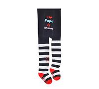 Thermo Krabbel-Strumpfhose für Babys,Schwarz mit ABS-Druck,"I love Papa & Mama" CH-5771 (74-80)