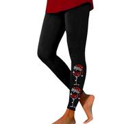 Thermo Leggings Damen Strumpfhosen Ohne Fuß Weihnachtsleggings Damen High Waist Shaping Damen Sport Leggings Mit Bunt Lustig Weihnachts Muster Große Größen Elegant Slim-Fit Strumpfhosen Damen Muste
