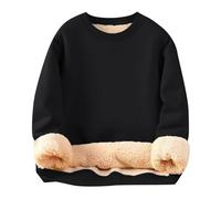 Thermo Pullover Damen Große Größe Teddy Fleece Sweatshirt Langarm Warm Gefüttertes Pulli Winter Dicke Thermounterwäsche Fleecepulli Einfarbig Unterhemd Weich Bequem Plüsch Longpullover Top
