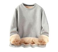 Thermo Pullover Damen Große Größe Teddy Fleece Sweatshirt Langarm Warm Gefüttertes Pulli Winter Dicke Thermounterwäsche Fleecepulli Einfarbig Unterhemd Weich Bequem Plüsch Longpullover Top