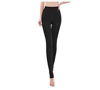 Thermo-Strumpfhose für Damen, dick und warm, Winter, dehnbar, transparent, dick, blickdicht, hohe Taille, Thermo-Leggings im Freien, Schwarz , 36