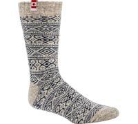 Thermo-Wollsocken „CANADIAN SOCKS“ Wind & Wetter - Socken 1 PAAR (Gr.39-42, natur-grau mit marine Dessin)