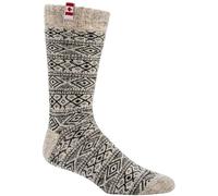 Thermo-Wollsocken „CANADIAN SOCKS“ Wind & Wetter - Socken 1 PAAR (Gr.43-46, natur-grau mit schwarz Dessin)