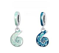 Thermochromic Sea Snail Anhänger Charm, 925 Sterling Silber Charm Armband Zubehör, Kompatibel mit Pandora Armband Halskette