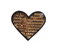 Thermocollantes Patches - Rayher - Herz - 5x4.5 cm - 100% Polyester - Goldene Pailletten