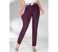 Thermohose STEHMANN, Damen, Gr. 195, Extrakurzgrößen, rot (bordeaux), 76% Viskose, 21% Polyamid, 3% Elasthan, unifarben, lang, Hosen Gerade Hose Thermohose (480256-195) bordeaux