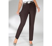 Thermohose STEHMANN, Damen, Gr. 205, Extrakurzgrößen, braun (mokka), 76% Viskose, 21% Polyamid, 3% Elasthan, unifarben, lang, Hosen Gerade Hose Thermohose (396955-205) mokka