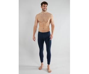 Thermoleggings GÖTZBURG "Thermo", Herren, Gr. 6L, N-Gr, blau (blau, dunkel, uni), Jersey, Obermaterial: 55% Baumwolle, 40% Polyester, 5% Elasthan, unifarben, eng lang, Hosen, wärmend, mit Eingriff, be
