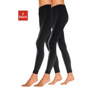 Thermoleggings LAVANA, Damen, Gr. S (36/38), N-Gr, schwarz (schwarz, schwarz), Jersey, Obermaterial: 66% Baumwolle, 30% Polyester, 4% Elasthan, unifarben, Basic, figurbetont lang, Hosen, innen leicht 