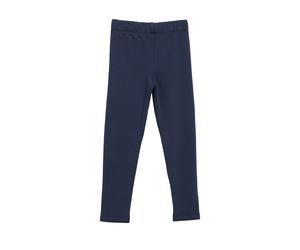 Thermoleggings S.OLIVER JUNIOR, Mädchen, Gr. 134, N-Gr, blau (navy), Fleece, Obermaterial: 66% Polyester, 30% Baumwolle, 4% Elasthan, unifarben, slim fit knöchellang, Hosen, Kuscheliger Thermofleece (