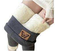 Thermoleggins Ohne Naht Warmies Hose Thermohose Flauschig Winterstrumpfhose Hoher Taille Plüsch Leggins Elastische Kältebeständige Hose Elastische Strumpfhose Warme Hosen Strumpfhosen Winterleggings