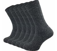 Thermosocke aus Wolle, extra warm (6 Paar) | Norwegersocke für Herren | Wintersocken - Dunkelgrau / 47 - 50