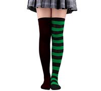 Thermosocken Wintersocken Skisocken Weihnachen Lange Damensocken, farblich passend, gestreifte, schenkelhohe Socken, Overknee-Socken, Festival, Weihnachten Kuschelsocken Damen Warme Socken Winter