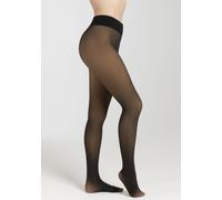 Camano Damen Thermostrumpfhose Warm und Transparent 120DEN im 20DEN-Look beige Innenseite Komfort-Baumwollzwickel 1er Pack 36/38 black