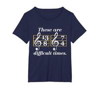 These Are Difficult Time Jazz Notes Smooth Jazz Music T-Shirt, Damen Große Größen, Marineblau, 2X