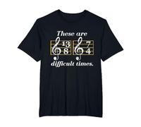 These Are Difficult Time Jazz Notes Smooth Jazz Music T-Shirt, Herren Große Größen, Schwarz, 3X Tall