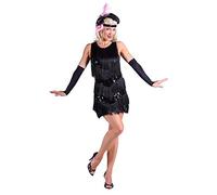 Thetru Charleston-Kleid in schwarz | Fransenkleid | 20er Jahre-Kleid (L)