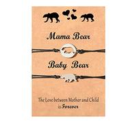 Thewasc 2 Stück Persönlichkeits-Bären-Anhänger, verstellbar, geflochtenes Armband, Seilkette, Versprechen, Schmuck, passende Armbänder, niedlich für beste Paare, Schwestern, Jungen und Mädchen, Eine