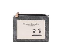 Thewasc Kompakte Geldbörsen für Damen, Bifolds, Clutches, modische Denim-Geldbörsen, Damen, Kreditkartenhalter, Geldtasche, Reise-Geldbörse, Bifold Clutch, Schwarz