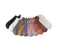 ThiCc 10 Paar Emoji-Socken für Frauen - niedlicher japanischer Stil, Baumwolle, niedrig geschnittene Socken mit gesticktem Lächeln, bequem, rutschfest, Sneaker-Socken, lässiger Alltag, Verschiedene