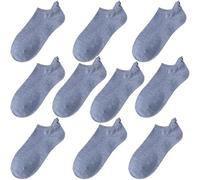 ThiCc 10 Paar Emoji-Socken für Frauen - niedlicher japanischer Stil, Baumwolle, niedrig geschnittene Socken mit gesticktem Lächeln, bequem, rutschfest, Sneaker-Socken, lässiger Alltag, hellblau,