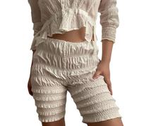 ThiCc Damen Bloomers Shorts - Y2k Lolita Rüschenhöschen Niedlich Slim Fit Hohe Taille Prinzessin Kürbis Hosen Feenhaft Süße Unterhosen Streetwear Boy Shorts (M,Beige)