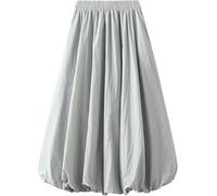 ThiCc Damen Y2K Bubble Maxi Rock Ballon Lange Röcke Elegant Hohe Taille Plissee Puff A-Linie Röcke Casual Rüschen Saum Flowy Röcke, hellblau, Einheitsgröße