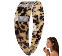 Thick Tortoise Shell Headband with Teeth for Women, 1.5 Inch Wide Acetate Hair Band, Non Slip Retro Plastic Headband, Comfortable No Headache Hair Accessory (Yellow)