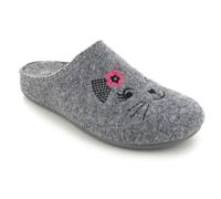 Thies Fieltro Pantoffel Katze, gris, 40