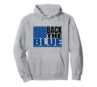 Thin Blue Line Heart Police Officer Department US Flag Pullover Hoodie