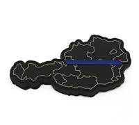 Thin Blue Line Österreich Rubber Patch - Klettpatch - Austria - Polizei - Blaue Linie - Solidarität - PVC - Gummi