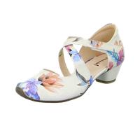 Think Shoes Damen Riemchenpumps Aida nachhaltig weiß mit bunten Blumen Größe 38