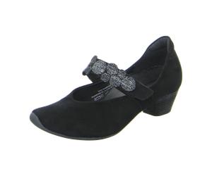 Think Aida Riemchen Pumps schwarz Glitter-Punkte für Damen, schwarz, Größe 36 EU