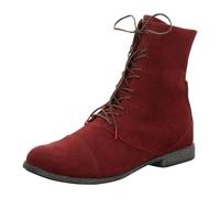 THINK! Damen AGRAT Leder gefütterte nachhaltige Stiefelette, Merlot, 36 EU