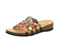 Think! Damen JULIA chromfrei gegerbte nachhaltige Pantolette, SCHWARZ/MULTICOLOUR 0000