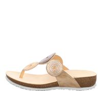 Think! Damen JULIA chromfrei gegerbte nachhaltige Pantolette, LINEN/KOMBI 4010