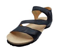 Think Shoes Damen-Sandale DUMIA chromfrei gegerbt nachhaltig Schwarz 42