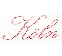 Think Jeck! Bügelbild aus Strass-Steinen, 1 Stück, Buchstabe, Köln Schrift rot 11x5cm, Karneval, Applikation