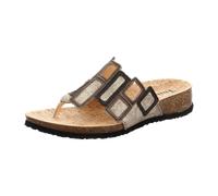 Think Julia Pantolette Zehentrenner grau taupe Viereck 1136 - Größe 37