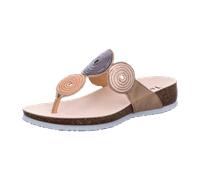 Think! Damen JULIA chromfrei gegerbte nachhaltige Pantolette, LINEN/KOMBI 4010