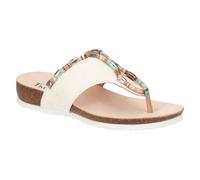 Think! Damen JULIA chromfrei gegerbte nachhaltige Pantolette, IVORY/KOMBI 1000